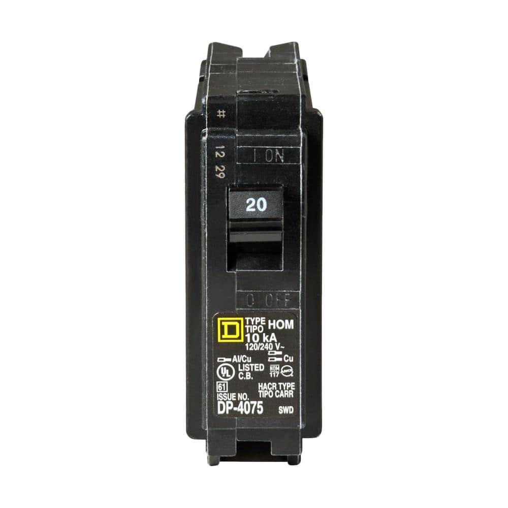 Square D Homeline 20 Amp Single-Pole Circuit Breaker (8-Pack)