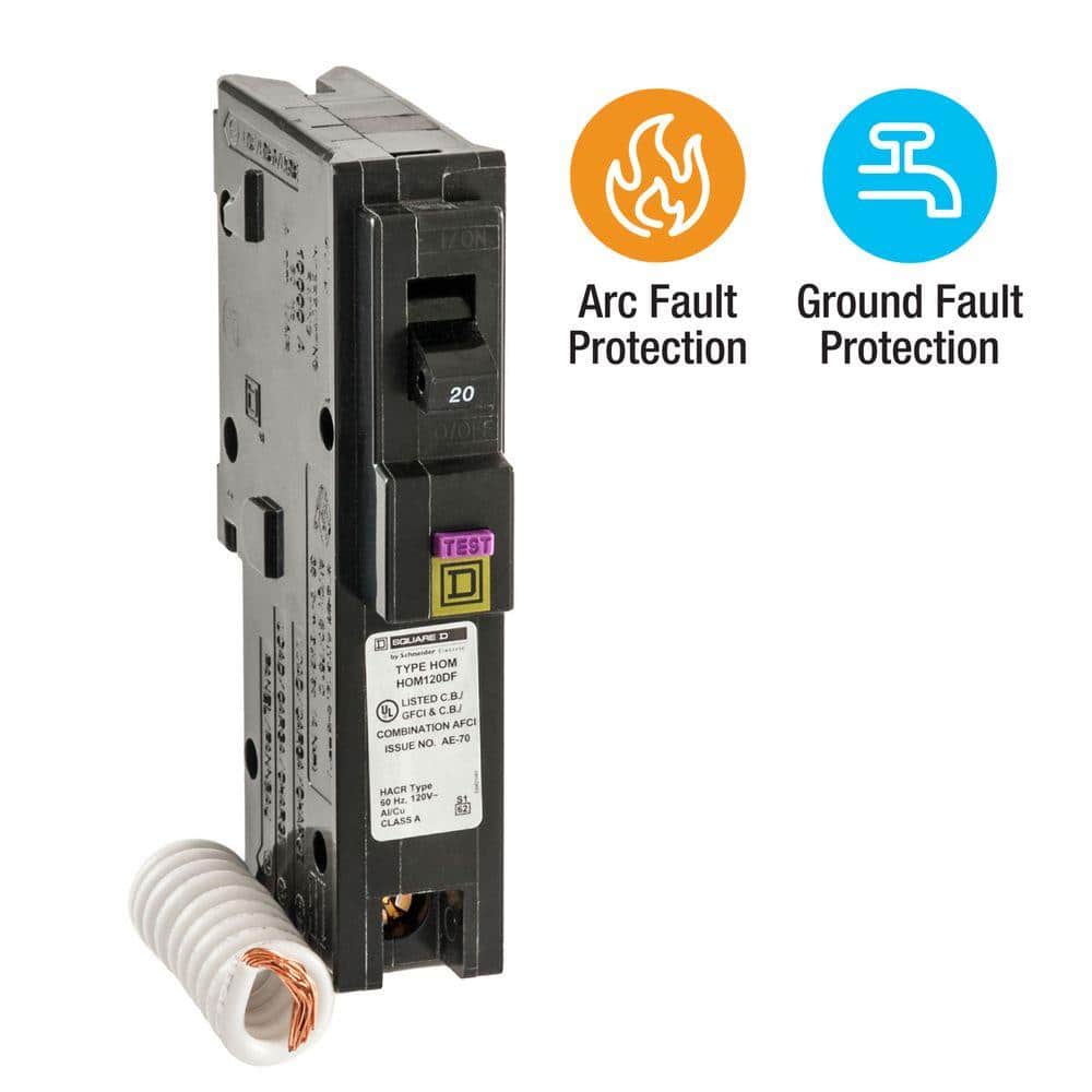 Square D Homeline 20 Amp Single-Pole Dual Function (CAFCI and GFCI) Circuit Breaker (9-pack)