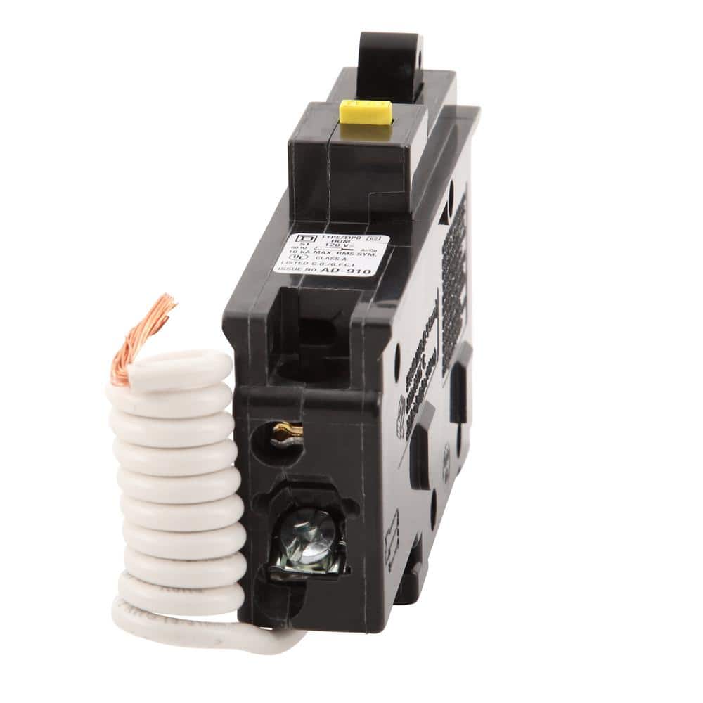 Square D Homeline 20 Amp Single-Pole GFCI Circuit Breaker, Plug-On, 120/240V