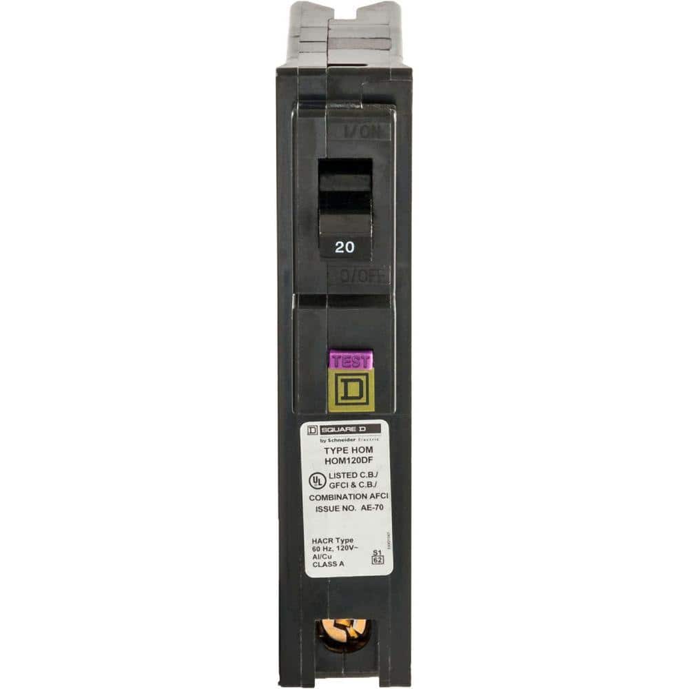 Square D Homeline 20 Amp Single-Pole Plug-On Neutral Dual Function (CAFCI and GFCI) Circuit Breaker (6-Pack)