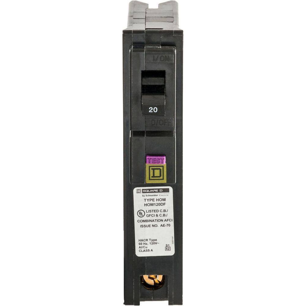Square D Homeline 20 Amp Single-Pole Plug-On Neutral Dual Function (CAFCI and GFCI) Circuit Breaker (9-pack)
