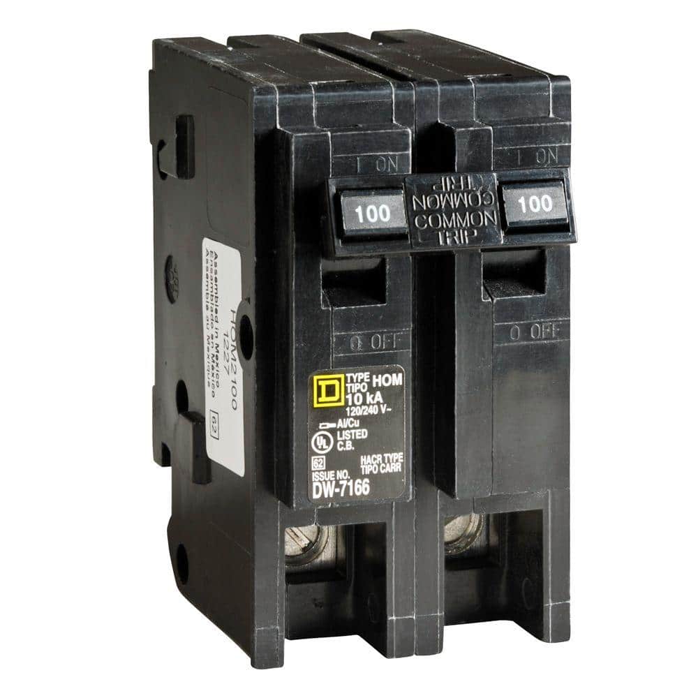 Square D Homeline 100-Amp 2-Pole Standard Trip Circuit Breaker, HOM2100C