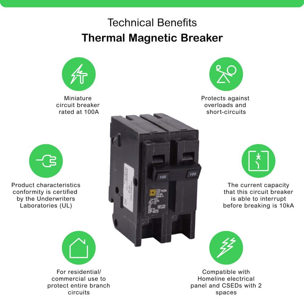 Square D Homeline 100 Amp 2-Pole Circuit Breaker