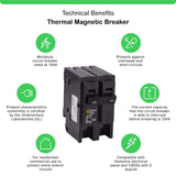 Square D Homeline 100-Amp 2-Pole Standard Trip Circuit Breaker, HOM2100C