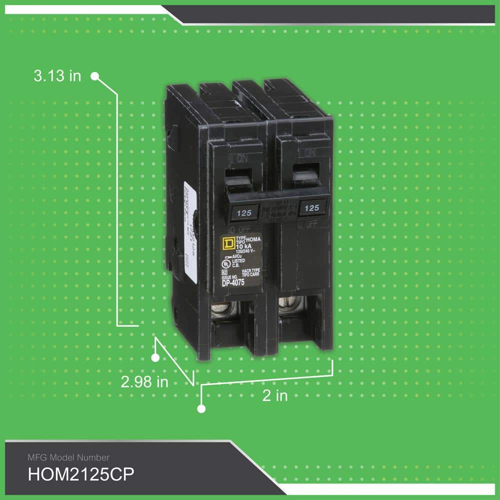 Square D Homeline 125 Amp 2-Pole Circuit Breaker