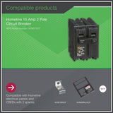 Square D Homeline 15 Amp 2-Pole Circuit Breaker(HOM215CP)