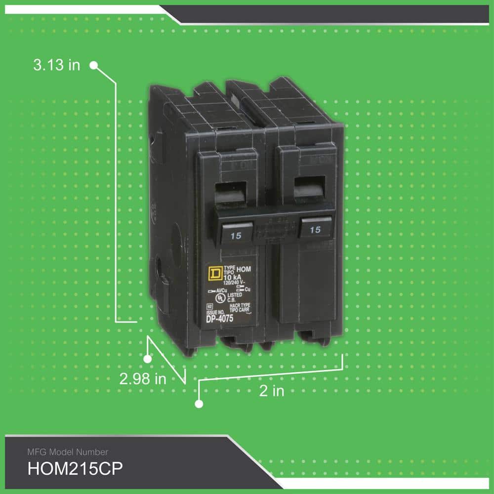 Square D Homeline 15 Amp 2-Pole Circuit Breaker(HOM215CP)