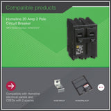 Square D Homeline 20 Amp 2-Pole Circuit Breaker(HOM220CP)