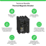 Square D Homeline 20 Amp 2-Pole Circuit Breaker(HOM220CP)