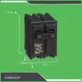 Square D Homeline 30 Amp 2-Pole Circuit Breaker(HOM230CP)