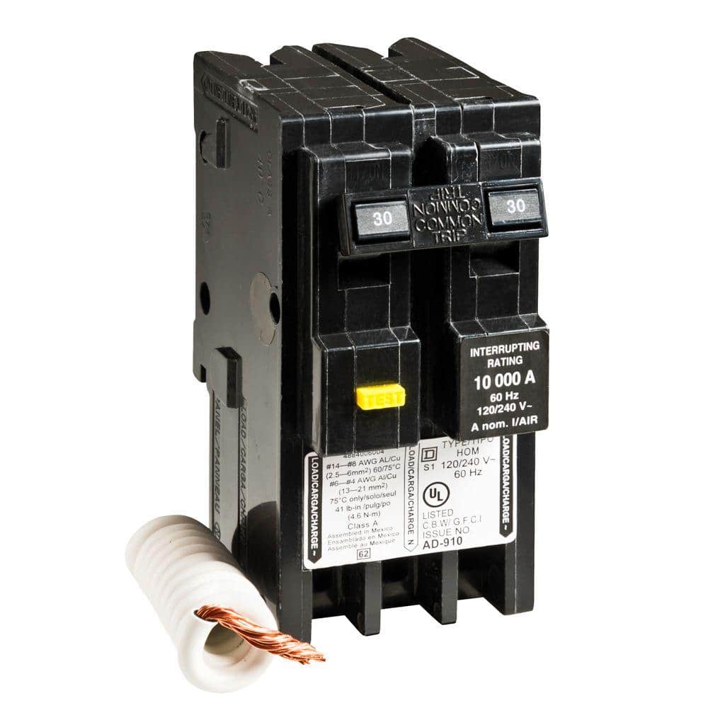 Square D Homeline 30 Amp 2-Pole GFCI Circuit Breaker