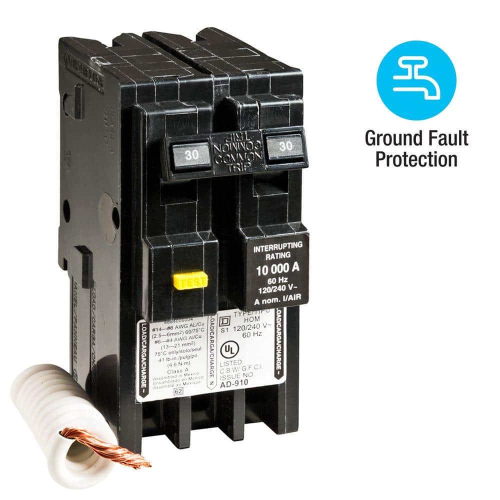 Square D Homeline 30 Amp 2-Pole GFCI Circuit Breaker
