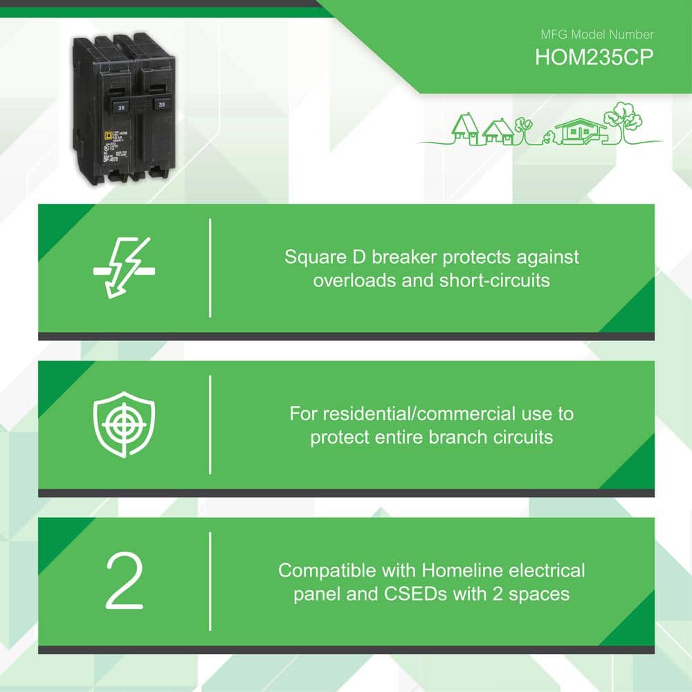 Square D Homeline 35 Amp 2-Pole Circuit Breaker