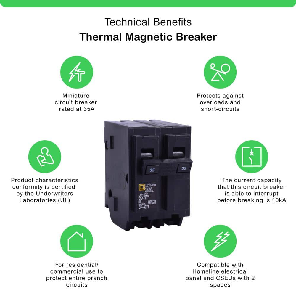 Square D Homeline 35 Amp 2-Pole Circuit Breaker