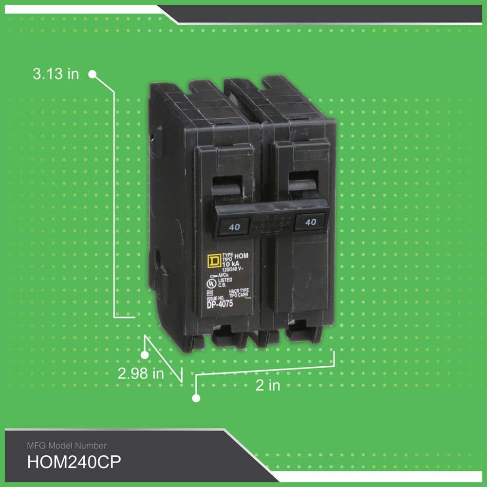 Square D Homeline 40 Amp 2-Pole Circuit Breaker(HOM240CP)