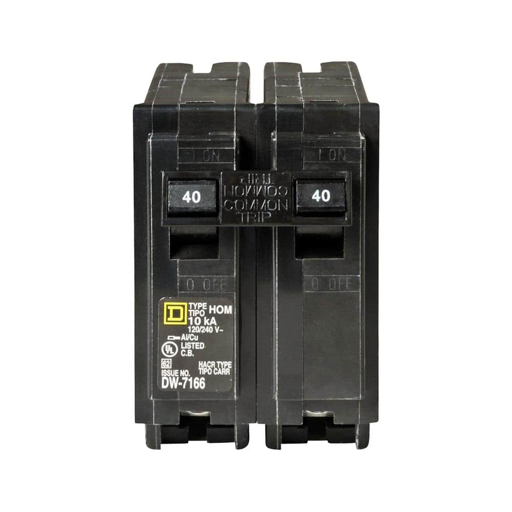 Square D Homeline 40 Amp 2-Pole Circuit Breaker (3-Pack)