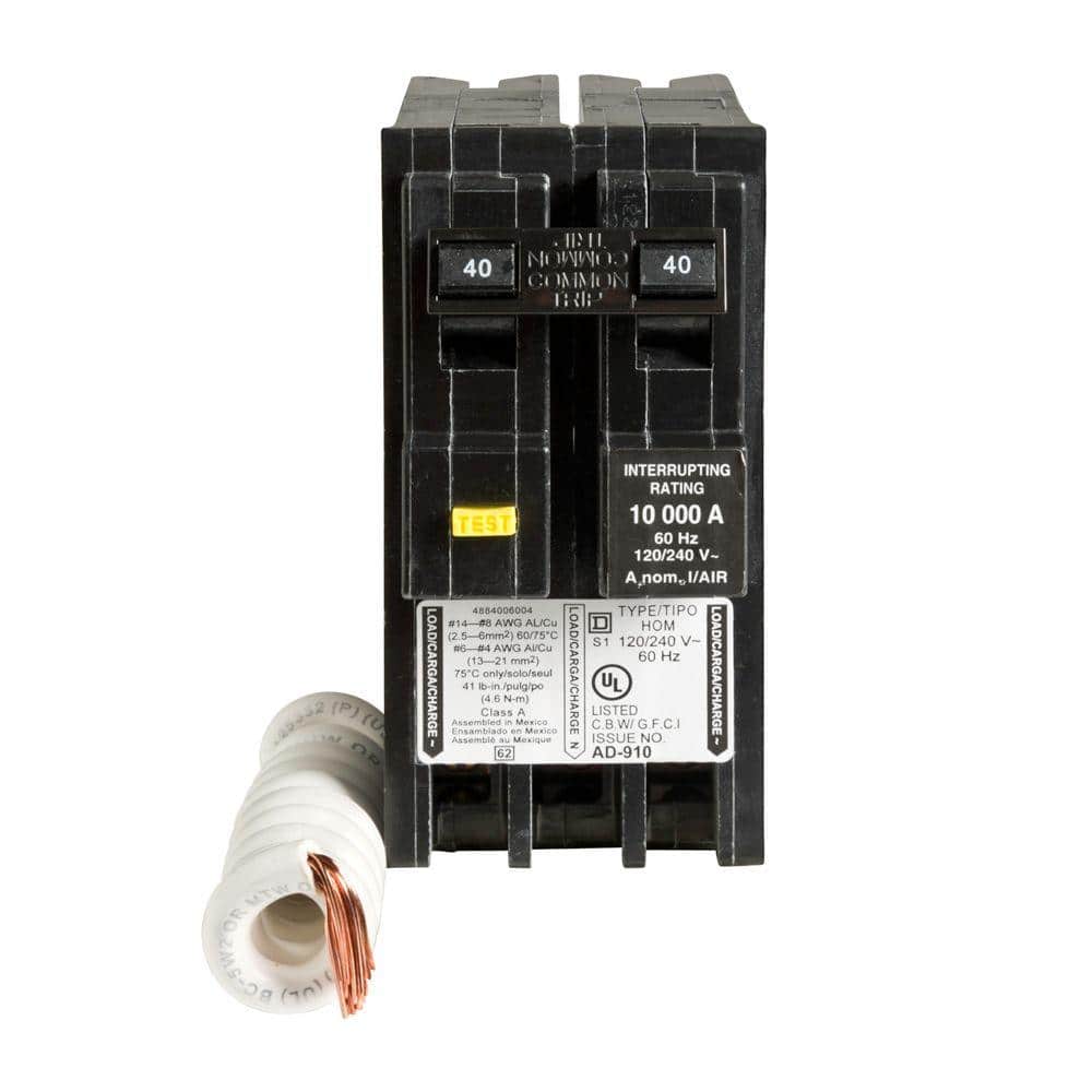 Square D Homeline 40 Amp 2-Pole GFCI Circuit Breaker