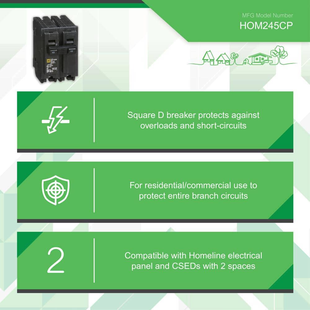 Square D Homeline 45 Amp 2-Pole Circuit Breaker