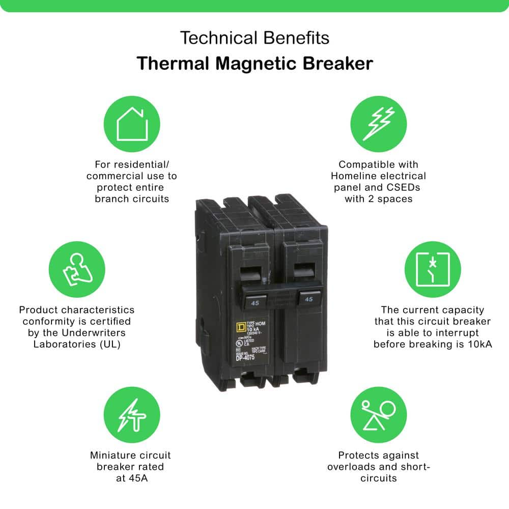 Square D Homeline 45 Amp 2-Pole Circuit Breaker