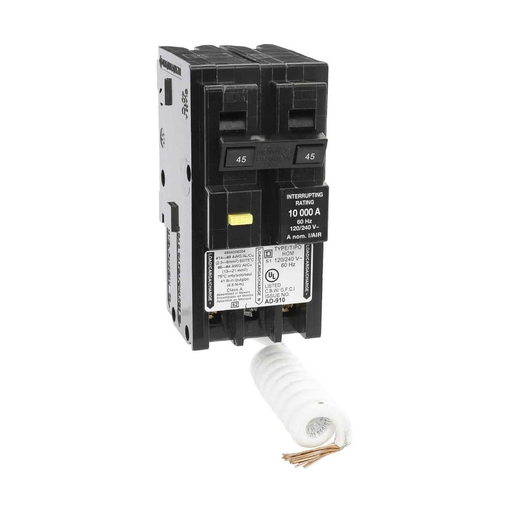 Square D Homeline 45 Amp 2-Pole GFCI Circuit Breaker