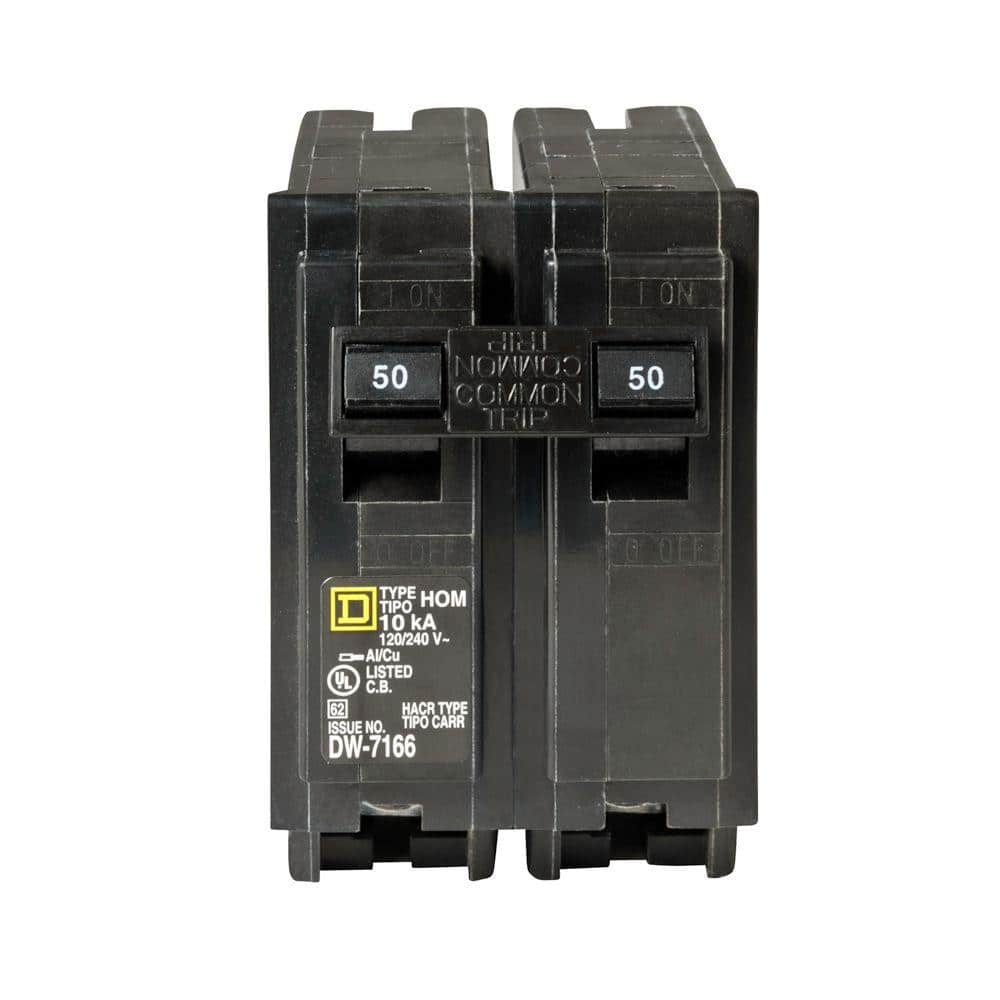 Square D Homeline 50-Amp 2-Pole Standard Trip Circuit Breaker, HOM250CP
