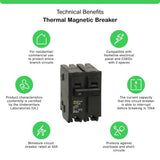Square D Homeline 50-Amp 2-Pole Standard Trip Circuit Breaker, HOM250CP