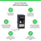 Square D Homeline 50 Amp 2-Pole GFCI Circuit Breaker