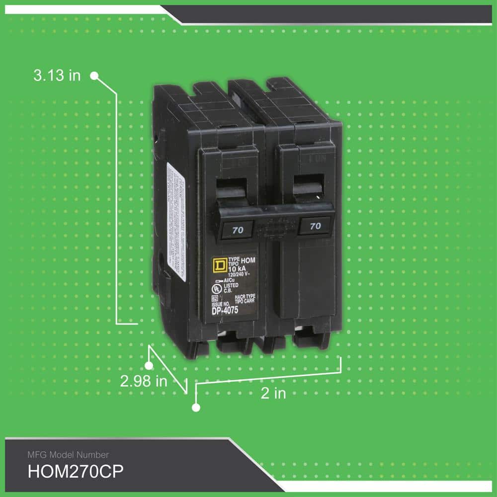 Square D Homeline 70 Amp 2-Pole Circuit Breaker