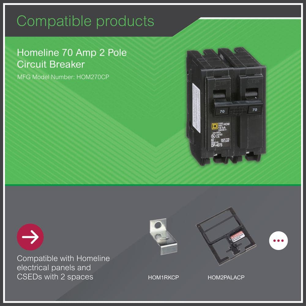 Square D Homeline 70 Amp 2-Pole Circuit Breaker