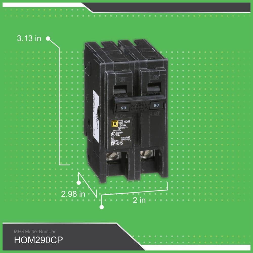 Square D Homeline 90 Amp 2-Pole Circuit Breaker