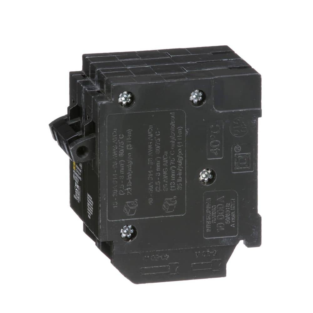 Square D Homeline 2-20 Amp Single-Pole 1-30 Amp 2-Pole Quad Tandem Circuit Breaker