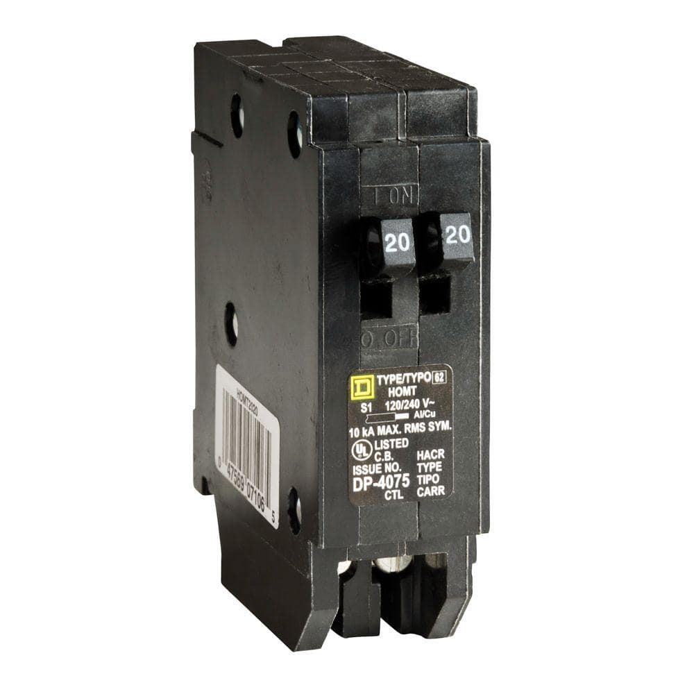 Square D Homeline 2-20 Amp Single-Pole Tandem Circuit Breaker