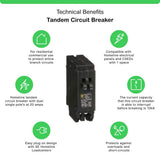 Square D Homeline 2-20 Amp Single-Pole Tandem Circuit Breaker