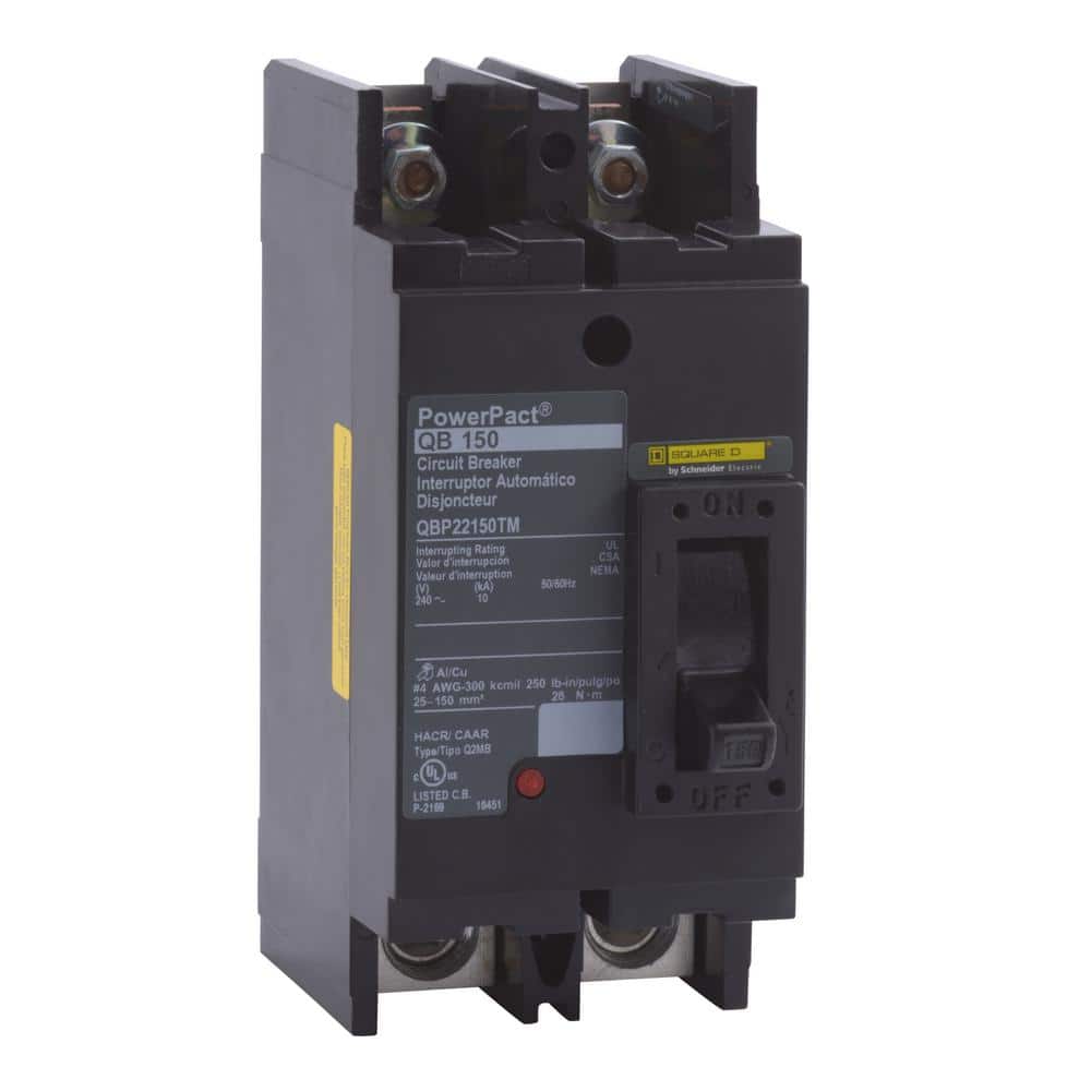 Square D PowerPact 150 Amp 10kA 2-Pole Q-Frame Molded Case Circuit Breaker