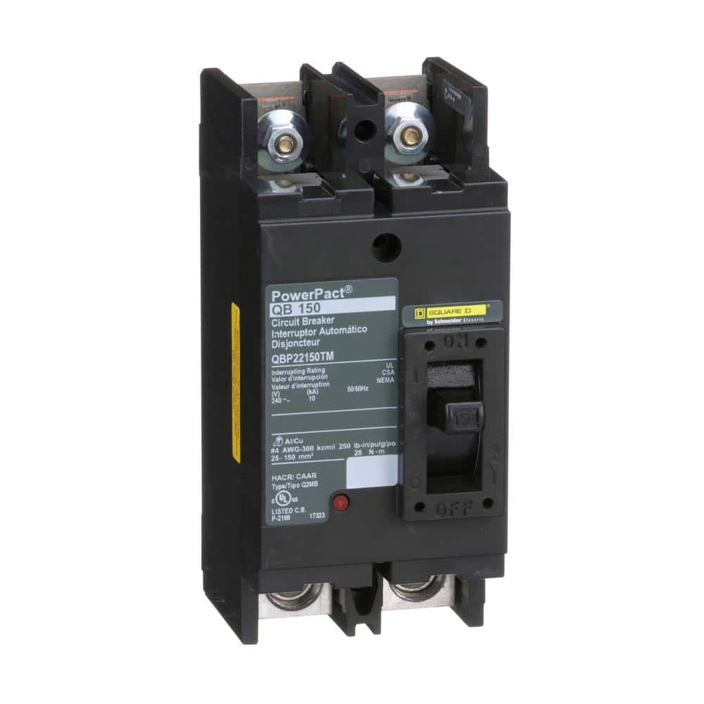 Square D PowerPact 150 Amp 10kA 2-Pole Q-Frame Molded Case Circuit Breaker