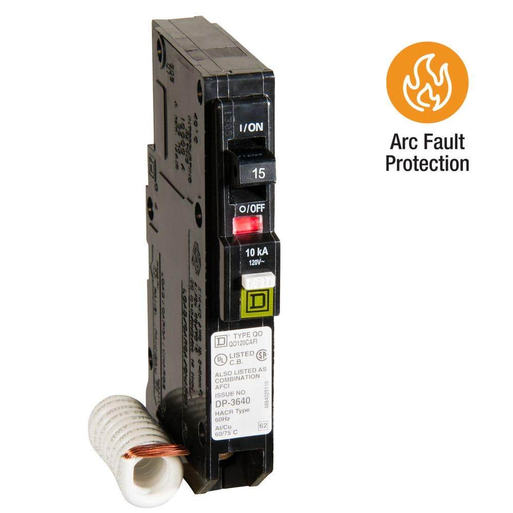 Square D QO 15 Amp Single-Pole Combination Arc Fault Circuit Breaker (9-pack)
