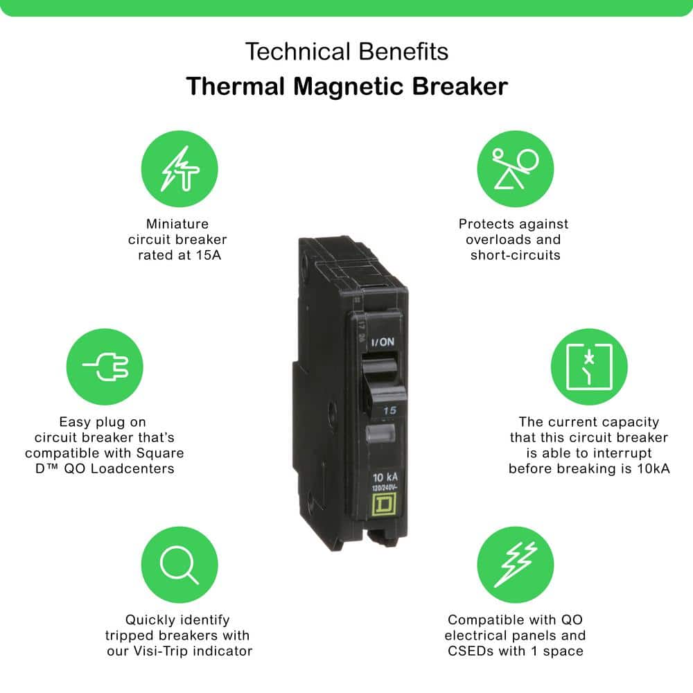 Square D QO 15 Amp Single-Pole Circuit Breaker(QO115CP)