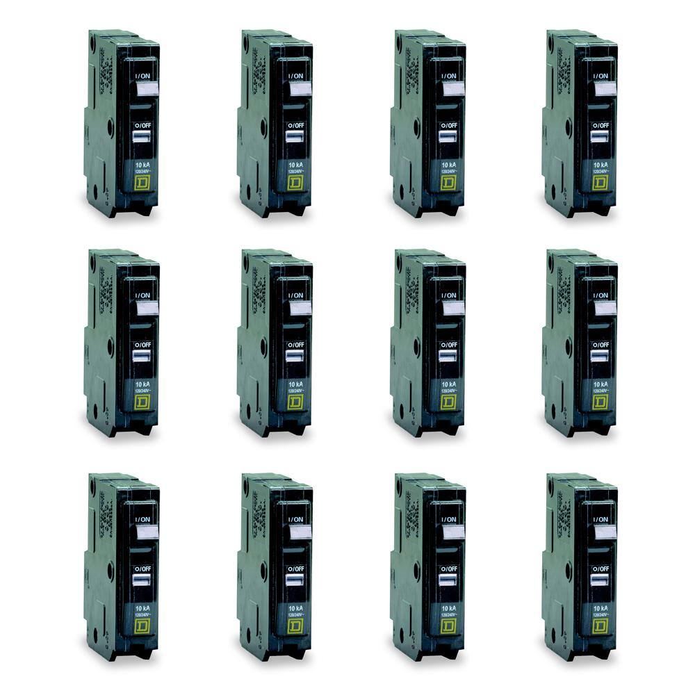 Square D QO 15 Amp Single-Pole Circuit Breaker (12-pack)