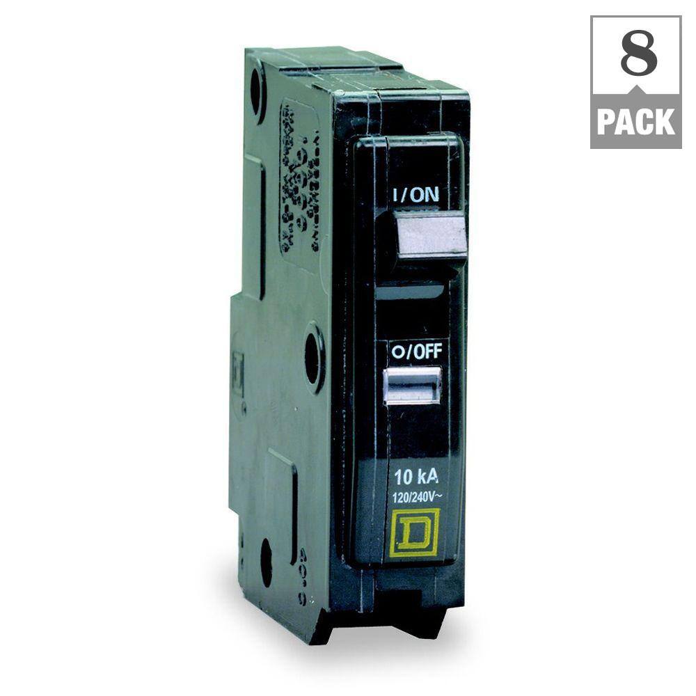 Square D QO 15 Amp Single-Pole Circuit Breaker (8-Pack)