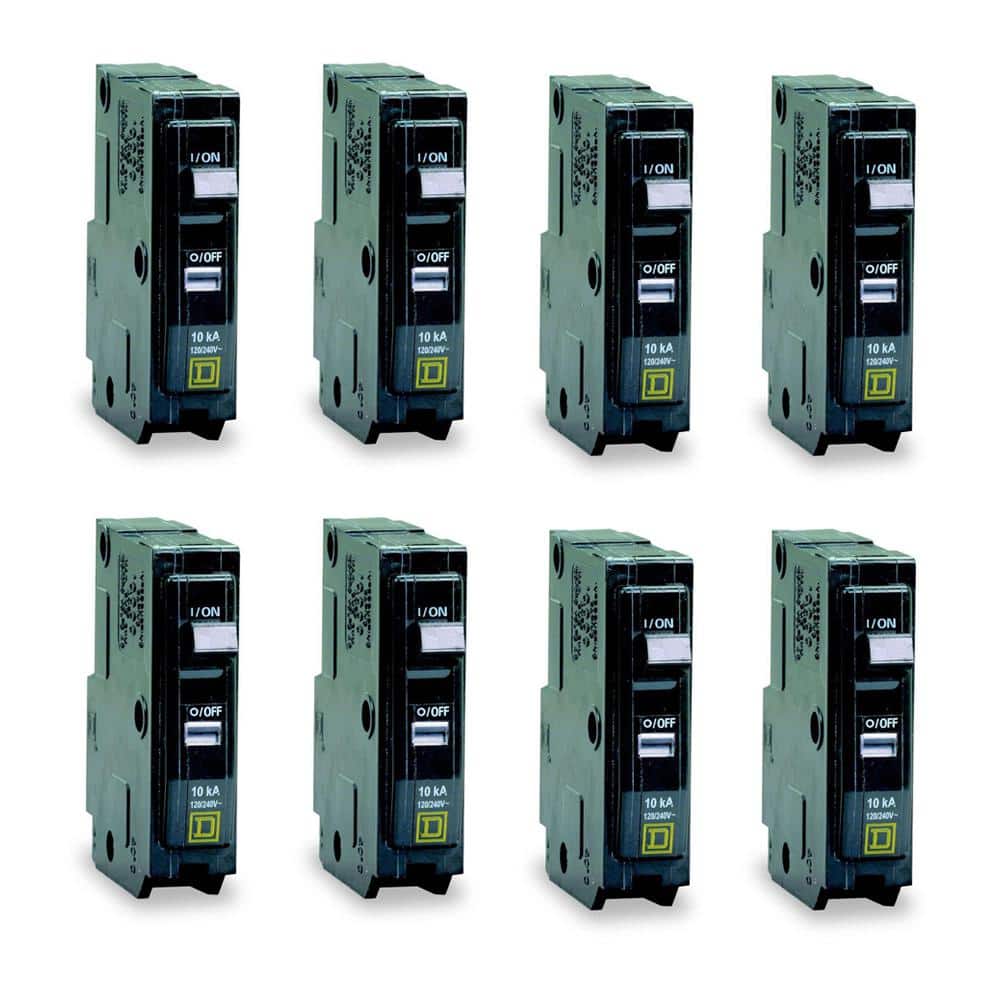 Square D QO 15 Amp Single-Pole Circuit Breaker (8-Pack)