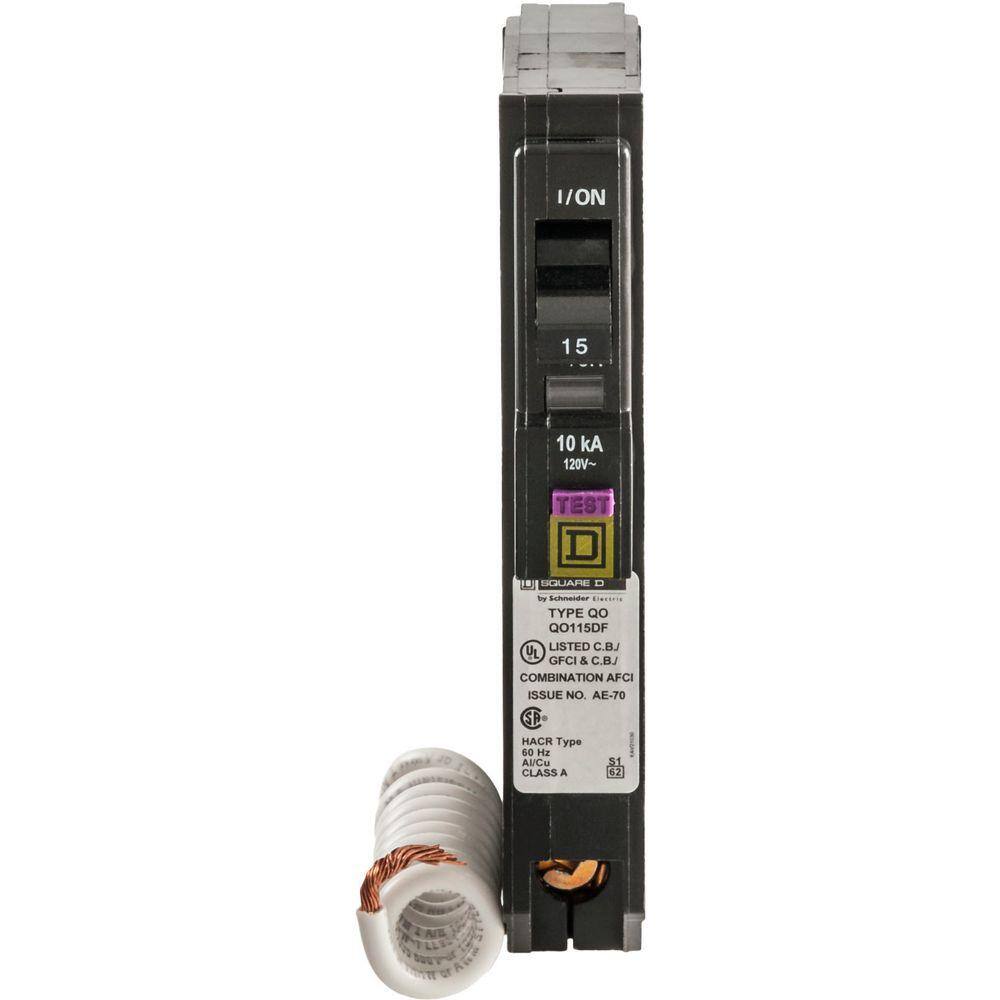 Square D QO 15 Amp Single-Pole Dual Function (CAFCI and GFCI) Circuit Breaker (4-Pack)