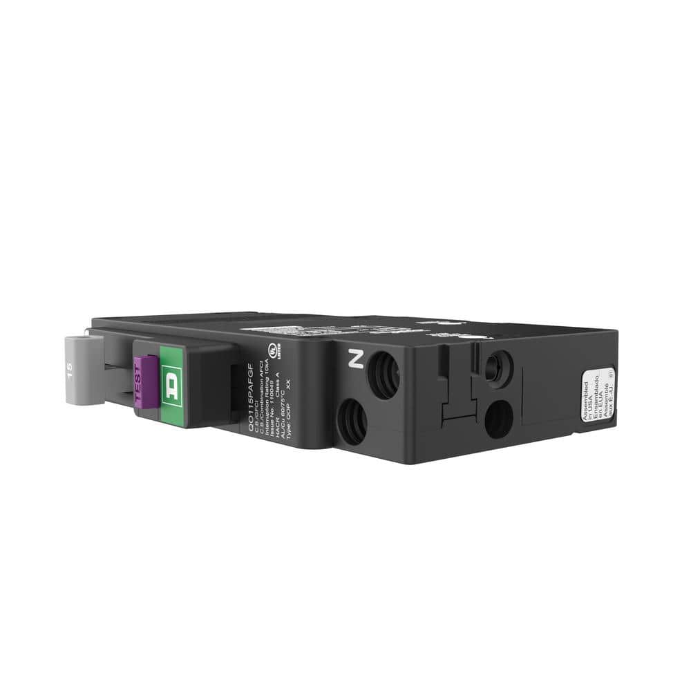 Square D QO 15 Amp 120-Volt Single-Pole Plug-On Neutral Dual Function (CAFCI and GFCI) Circuit Breaker
