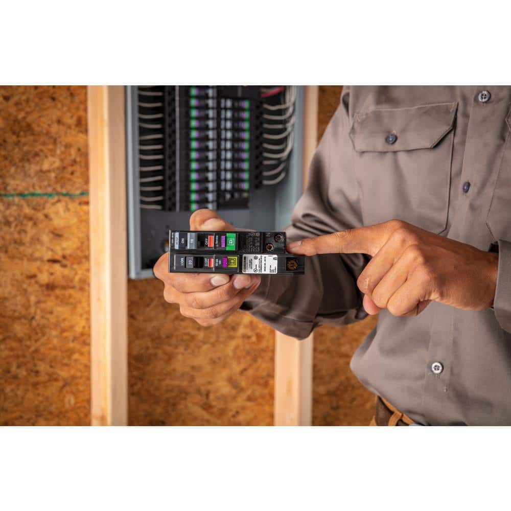Square D QO 15 Amp 120-Volt Single-Pole Plug-On Neutral Dual Function (CAFCI and GFCI) Circuit Breaker