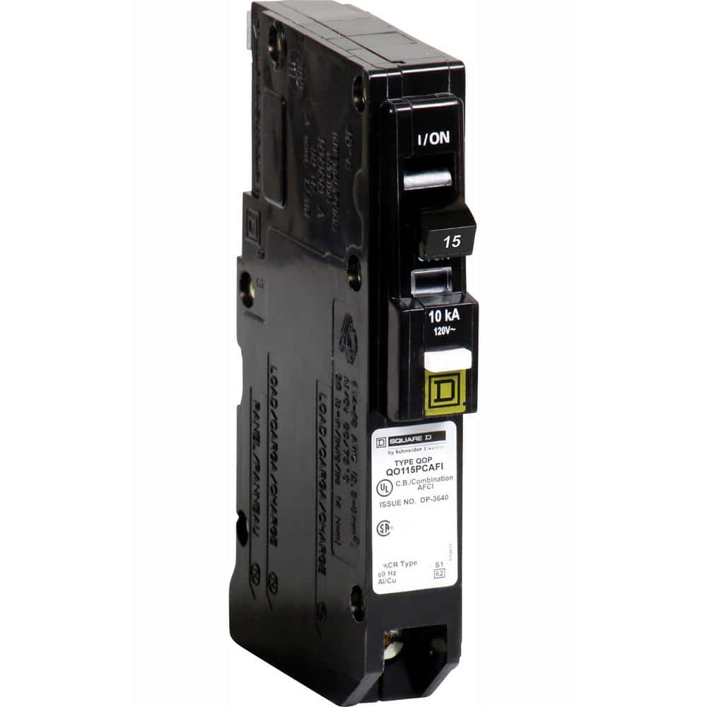 Square D QO 15 Amp Single-Pole Plug-On Neutral Combination Arc Fault Circuit Breaker