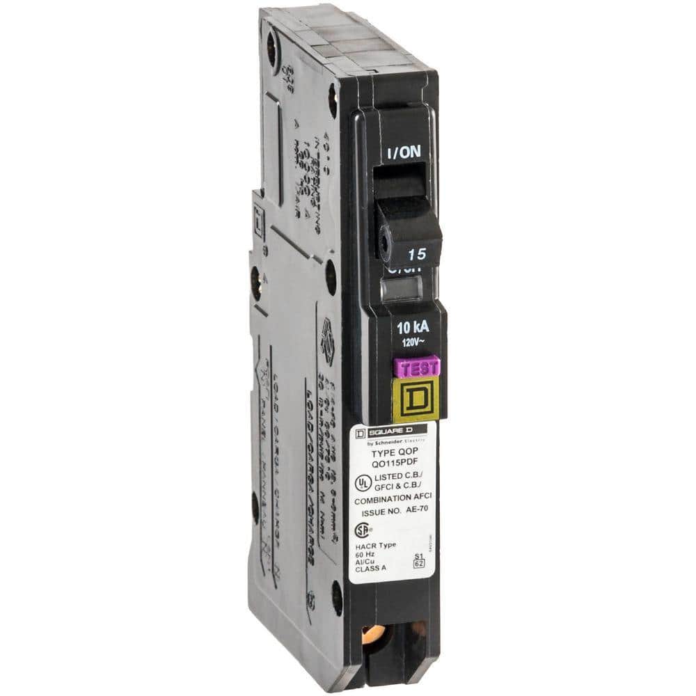 Square D QO 15 Amp Single-Pole Plug-On Neutral Dual Function (CAFCI and GFCI) Circuit Breaker (6-Pack)