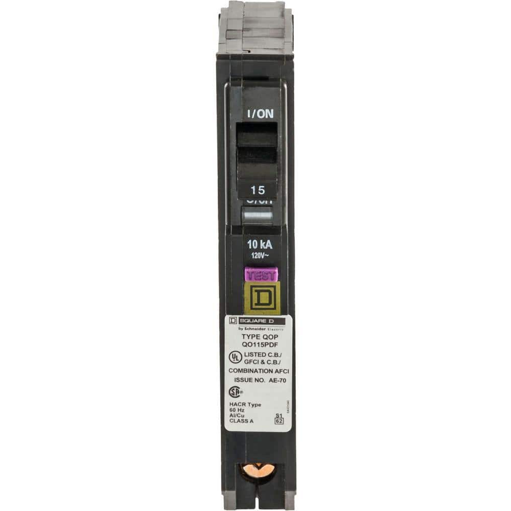 Square D QO 15 Amp Single-Pole Plug-On Neutral Dual Function (CAFCI and GFCI) Circuit Breaker (6-Pack)