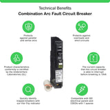 Square D QO 20 Amp Single-Pole Combination Arc Fault Circuit Breaker(QO120CAFIC)