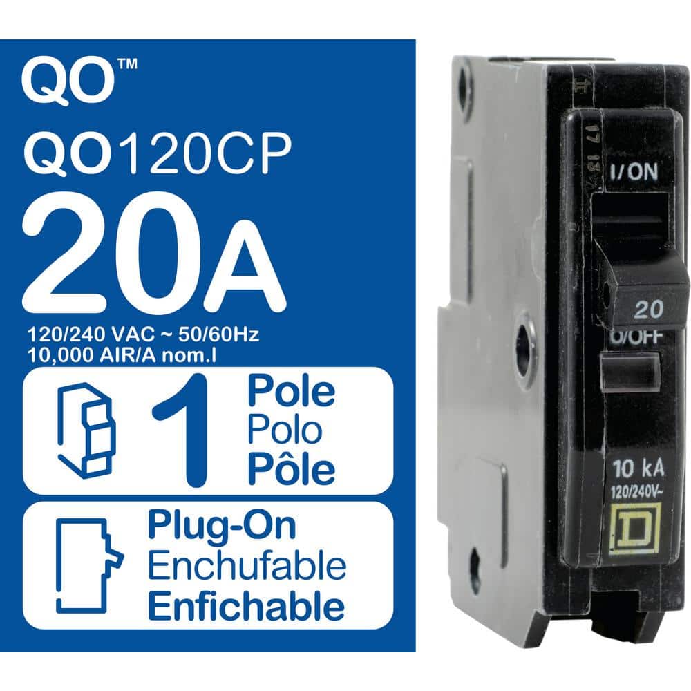 Square D QO 20 Amp Single-Pole Circuit Breaker(QO120CP)