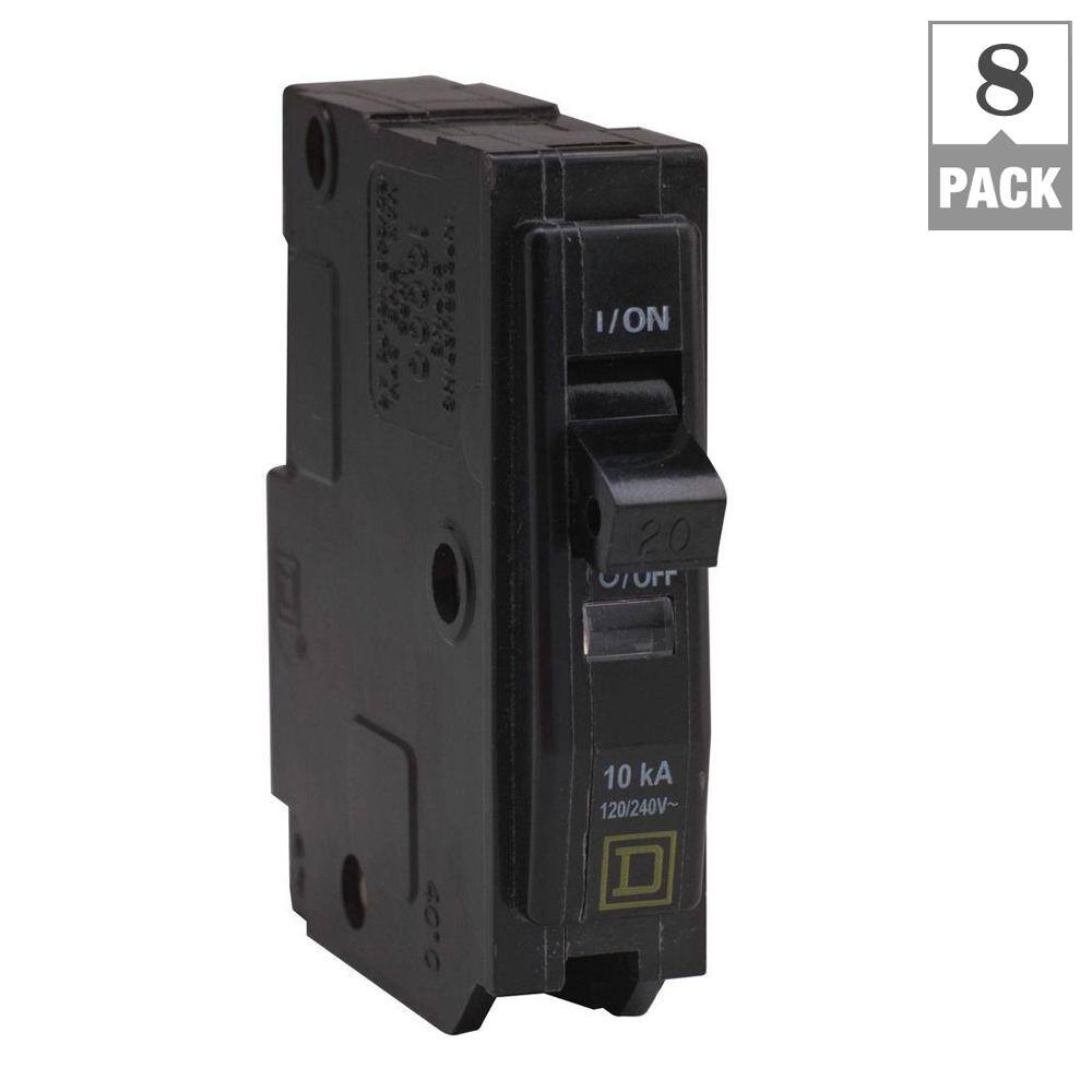 Square D QO 20 Amp Single-Pole Circuit Breaker (8-Pack)