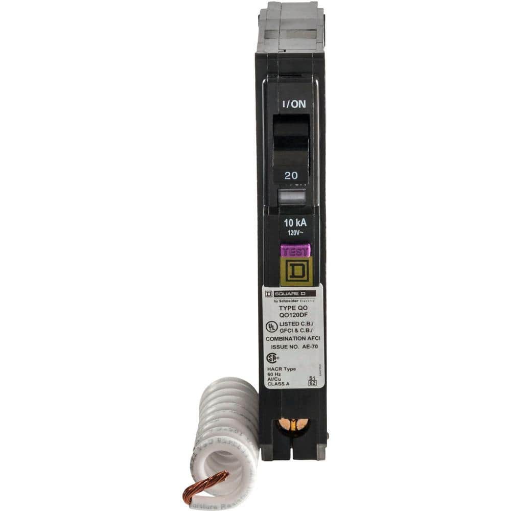 Square D QO 20 Amp Single-Pole Dual Function (CAFCI and GFCI) Circuit Breaker